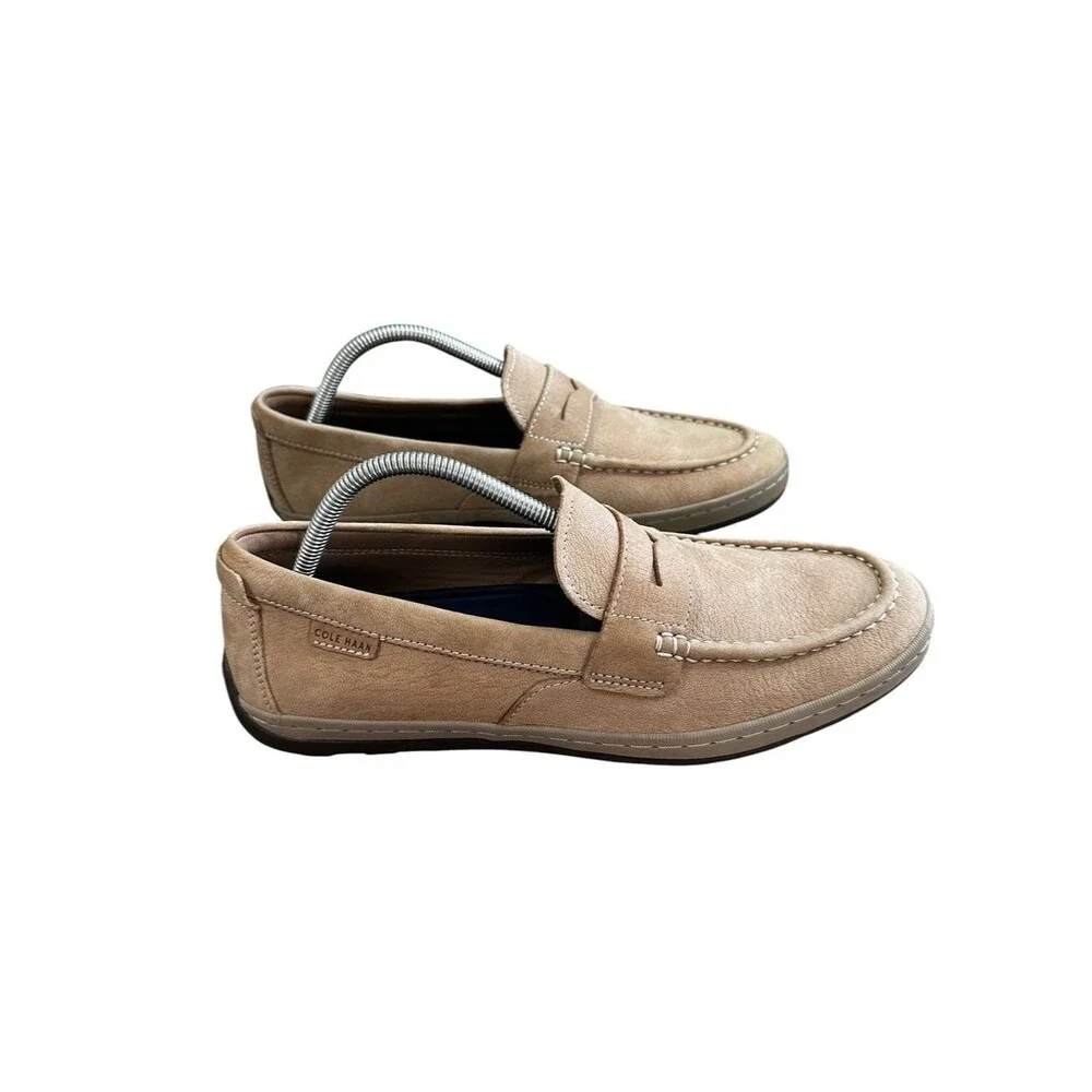 Cole Haan Claude Penny Loafers Men’s 10.5M NWOT Tan Amphora Nubuck Driver Loafer